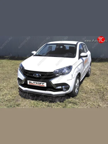 Защита переднего бампер Slitkoff Лада ВАЗ XRAY (2016-2022)