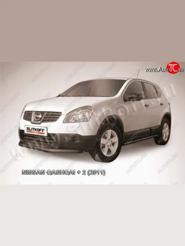 защита переднего бампера Slitkoff Nissan Qashqai +2  1 (2010-2014) J10 рестайлинг