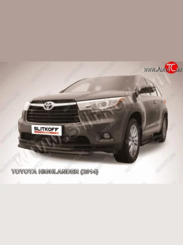 Защита переднего бампер Slitkoff Toyota Highlander  XU50 (2013-2017) дорестайлинг