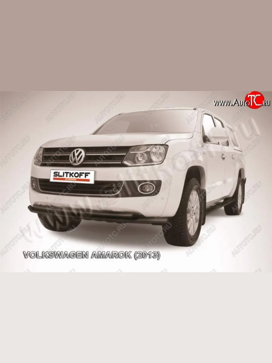 Защита переднего бампер Slitkoff Volkswagen Amarok дорестайлинг (2009-2016) (Цвет: серебристый)  В Кинешме Ивановской области