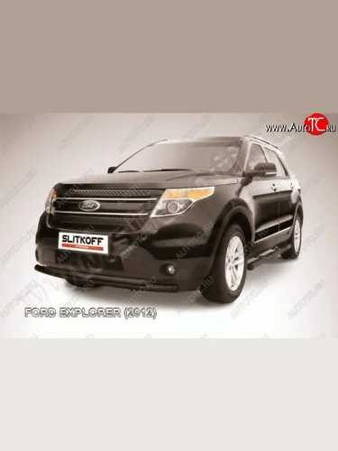 Защита переднего бампера d57/d57 Slitkoff Ford Explorer  U502 (2010-2016) дорестайлинг
