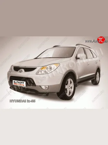 Защита переднего бампера из труб d57 Slitkoff (двойная) Hyundai IX55  EN (2006-2013)