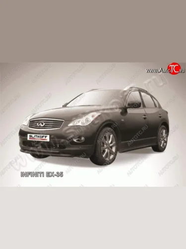 Защита переднего бампера из труб d57 Slitkoff (двойная) INFINITI EX35  J50 (2007-2013)