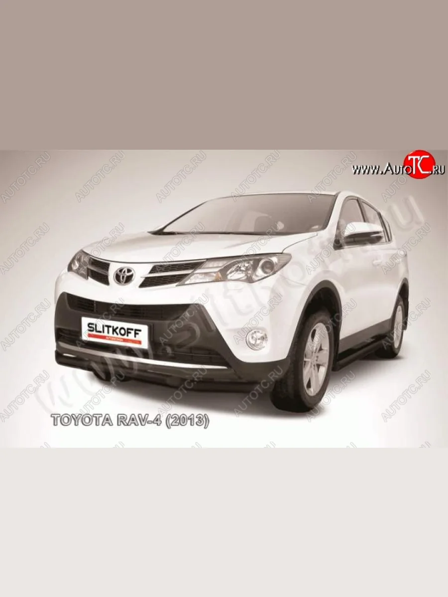 Защита переднего бампер Slitkoff  Toyota RAV4 (2012-2015) XA40 (Цвет: серебристый)  в Самаре Самарской области