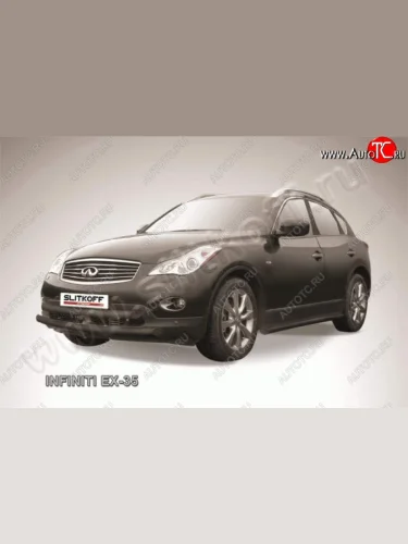 Защита переднего бампера из труб d57 Slitkoff (двойная, высокая) INFINITI EX35  J50 (2007-2013)