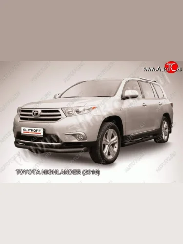 Защита переднего бампер Slitkoff Toyota Highlander  XU40 (2010-2013) рестайлинг