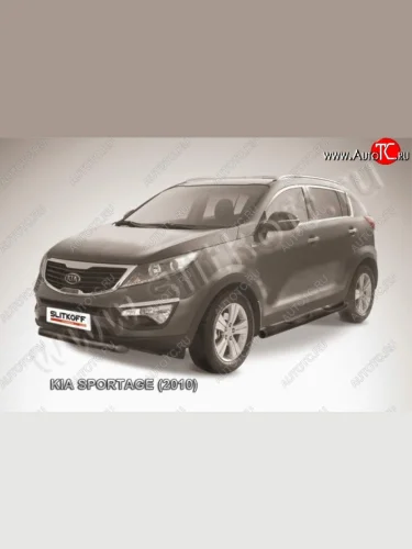 Защита переднего бампера из трубы d76 Slitkoff (короткая) KIA Sportage  3 SL (2010-2014) дорестайлинг