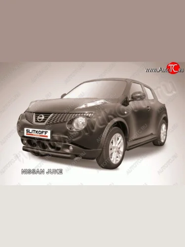Защита переднего бампер Slitkoff Nissan Juke  1 YF15 (2010-2020) дорестайлинг, рестайлинг