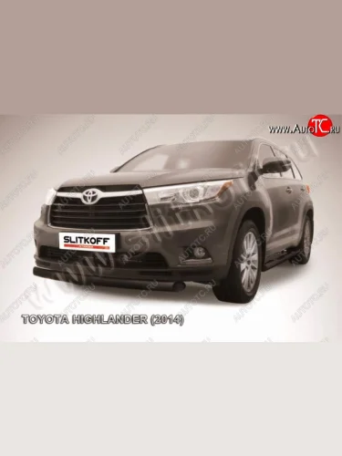 Защита переднего бампер Slitkoff Toyota Highlander  XU50 (2013-2017) дорестайлинг