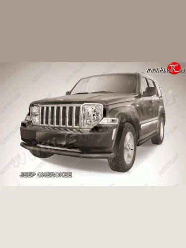 Защита переднего бампера их трубы d76 Slitkoff Jeep Cherokee  KL (2014-2017) дорестайлинг