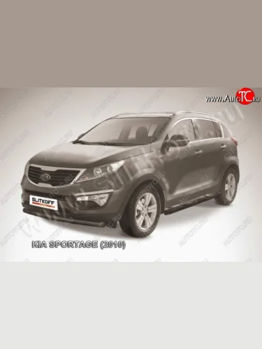 защита переднего бампера из трубы d76 Slitkoff (радиусная) KIA Sportage  3 SL (2010-2014) дорестайлинг