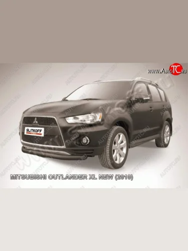 защита переднего бампера Slitkoff Mitsubishi Outlander  XL (2010-2013) (CW)  рестайлинг