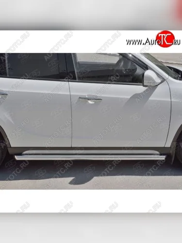 Защита порогов из круглой трубы d63 мм SLITKOFF v1 Brilliance V5 (2012-2018)