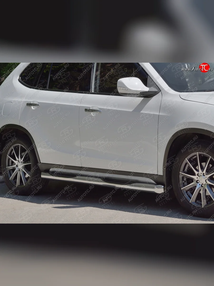 Защита порогов из трубы d76 мм с пластиковыми вставками для ног SLITKOFF v1 Brilliance V5 (2012-2018)  в Керчи Республика Крым