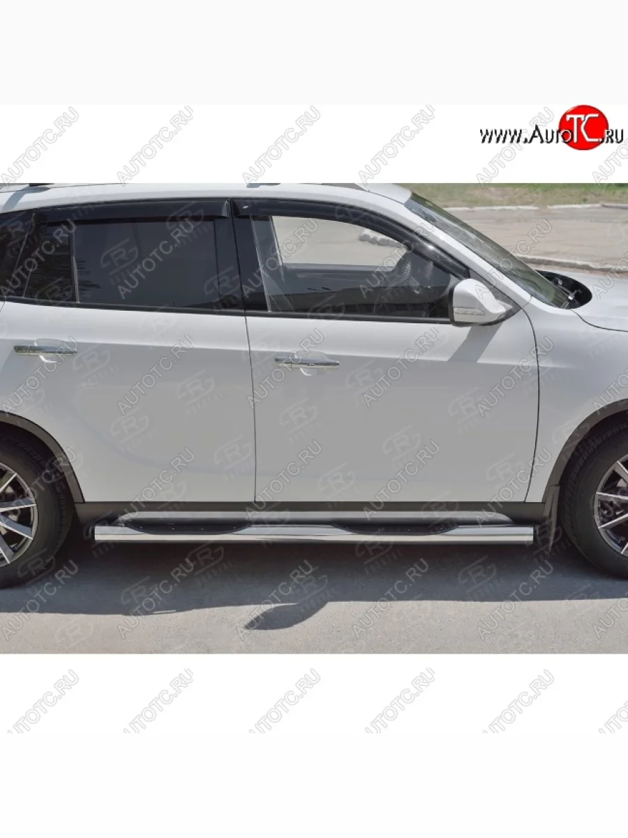 Защита порогов из трубы d76 мм с пластиковыми вставками для ног  SLITKOFF v2 Brilliance V5 (2012-2018)  в Керчи Республика Крым