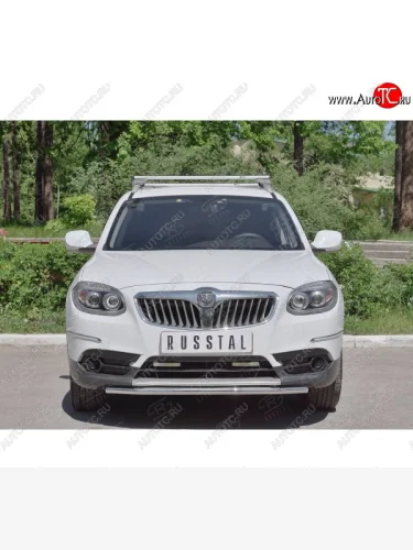 Одинарная защита переднего бампера из трубы d42 мм SLITKOFF Brilliance V5 (2012-2018)