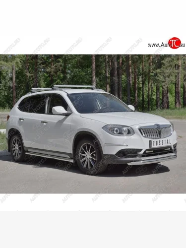 Одинарная защита переднего бампера из трубы d63 мм SLITKOFF Brilliance V5 (2012-2018)