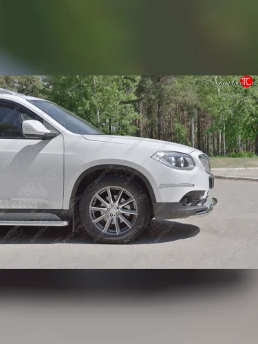 Защита переднего бампера (2 трубыØ63 и 42 мм, нержавейка) SLITKOFF Brilliance V5 (2012-2018)