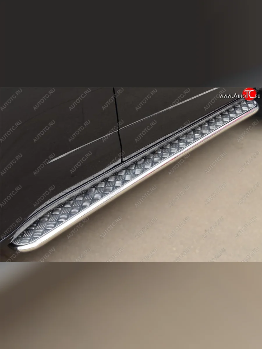 Широкая защита порогов с трубой d42 мм SLITKOFF v3 Chevrolet Trailblazer GM800 дорестайлинг (2012-2016)  в Самаре Самарской области