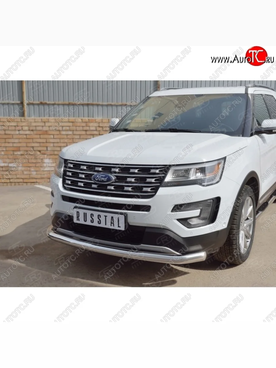 Одинарная защита переднего бампера диаметром 76 мм Ford Explorer U502 1-ый рестайлинг, 5 дв. (2015-2018)  в Перми Пермском крае