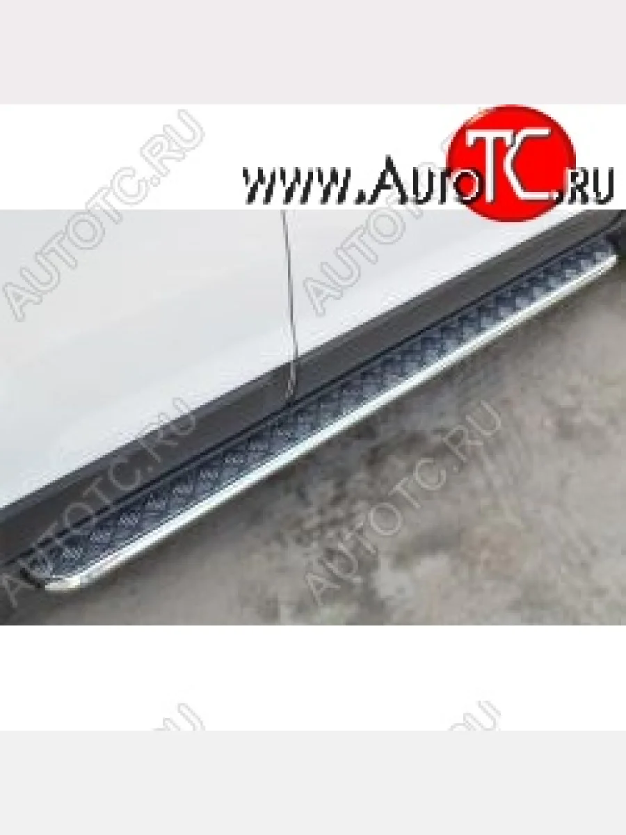 Широкая защита порогов с трубой диаметром 42 мм SLITKOFF v3 Ford Ranger DoubleCab дорестайлинг (2011-2016)  в Керчи Республика Крым