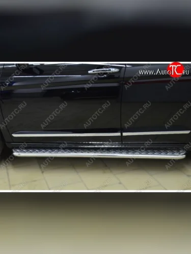 Широкая защита порогов с трубой диаметром 42 мм SLITKOFF v3 Haval H6 (2013-2020)