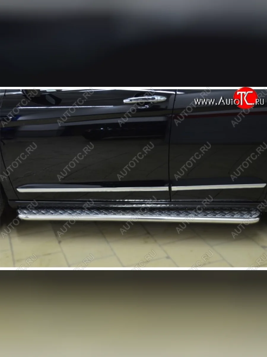 Широкая защита порогов с трубой диаметром 42 мм SLITKOFF v3 Haval H6 (2013-2020)  в Перми Пермском крае