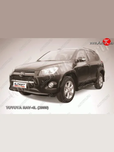Защита переднего бампера из трубы d76 Slitkoff Toyota RAV4  XA30 (2009-2010) 5 дв. удлиненный 1-ый рестайлинг