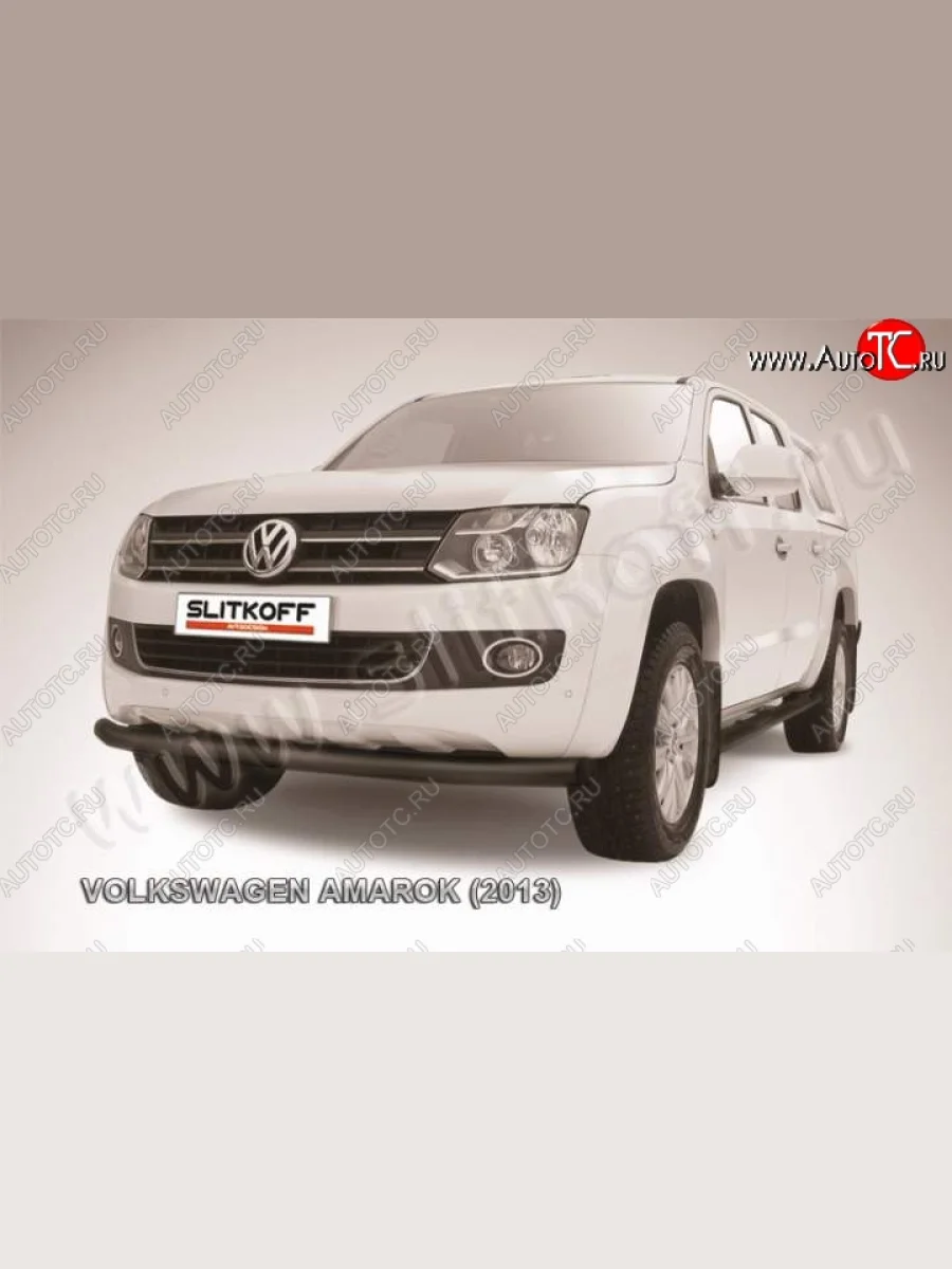 Защита переднего бампер Slitkoff Volkswagen Amarok дорестайлинг (2009-2016) (Цвет: серебристый)  В Кинешме Ивановской области