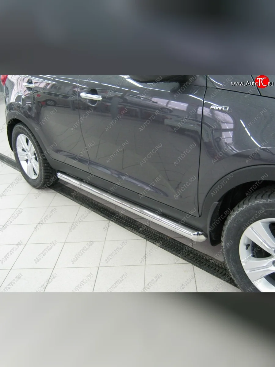 Защита порогов из круглой трубы диаметром 76 мм SLITKOFF v1 Honda CR-V RE1,RE2,RE3,RE4,RE5,RE7 дорестайлинг (2007-2010)  в Керчи Республика Крым