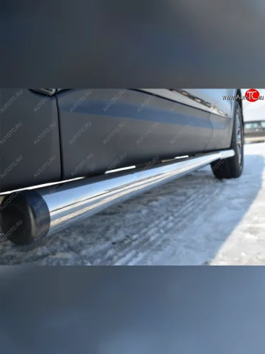 Защита порогов из круглой трубы диаметром 76 мм SLITKOFF v2 Honda CR-V  RE1,RE2,RE3,RE4,RE5,RE7 (2007-2010) дорестайлинг