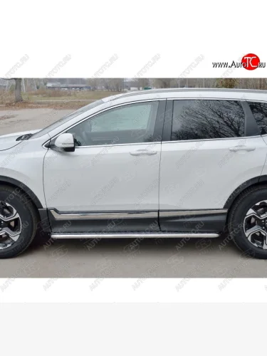 Широкая защита порогов с листом SLITKOFF Honda CR-V  RW,RT (2016-2020) дорестайлинг