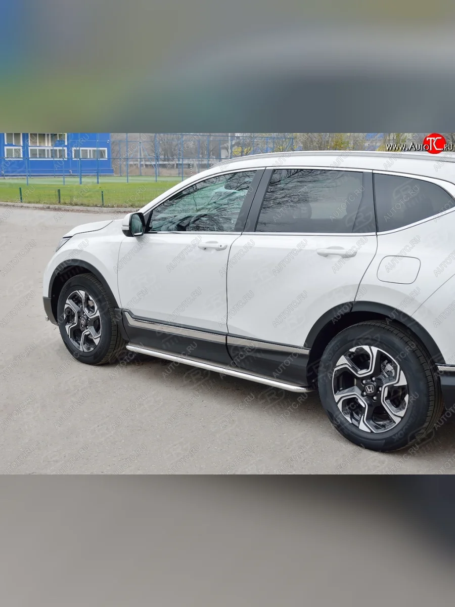Широкая защита порогов SLITKOFF v3 Honda CR-V RW,RT дорестайлинг (2016-2020)  в Самаре Самарской области
