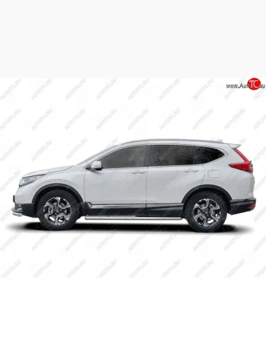 Защита порогов из круглой трубы диаметром 63 мм SLITKOFF v3 Honda CR-V RW,RT дорестайлинг (2016-2020)