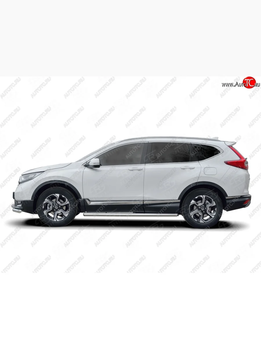 Защита порогов из круглой трубы диаметром 63 мм SLITKOFF v3  Honda CR-V (2016-2020) RW,RT  в Самаре Самарской области