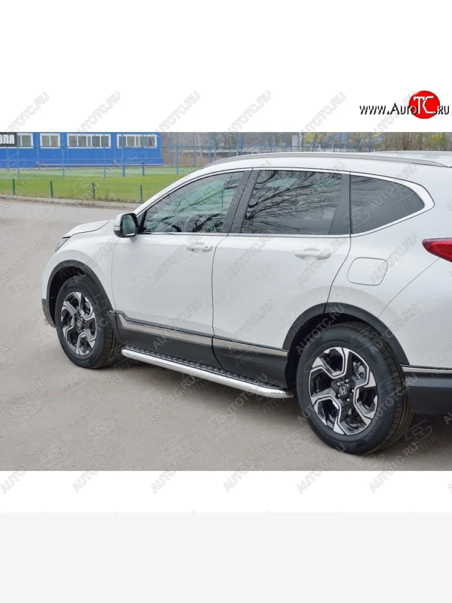 Широкая защита порогов из трубы диаметром 63 мм SLITKOFF v2 Honda CR-V RW,RT дорестайлинг (2016-2020)  в Самаре Самарской области