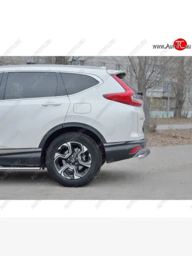 Защита заднего бампера (Ø63 мм, нержавейка) SLITKOFF Honda CR-V  RW,RT (2016-2020) дорестайлинг