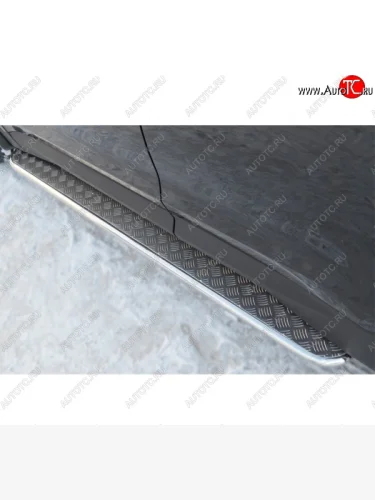 Широкая защита порогов SLITKOFF v3 Hyundai Santa Fe  DM (2012-2016) дорестайлинг