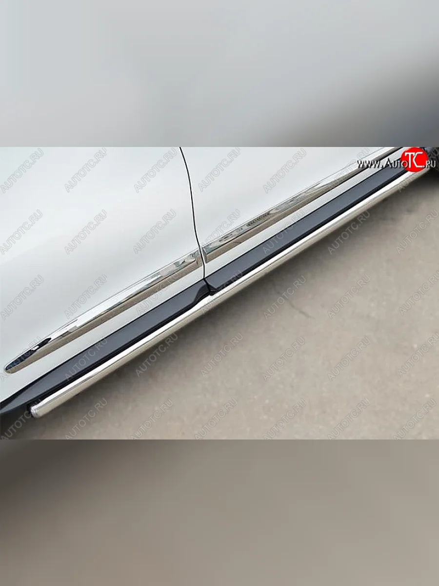 Защита порогов из круглой трубы диаметром 63 мм SLITKOFF v3  INFINITI  JX35, QX60  L50  в Самаре Самарской области