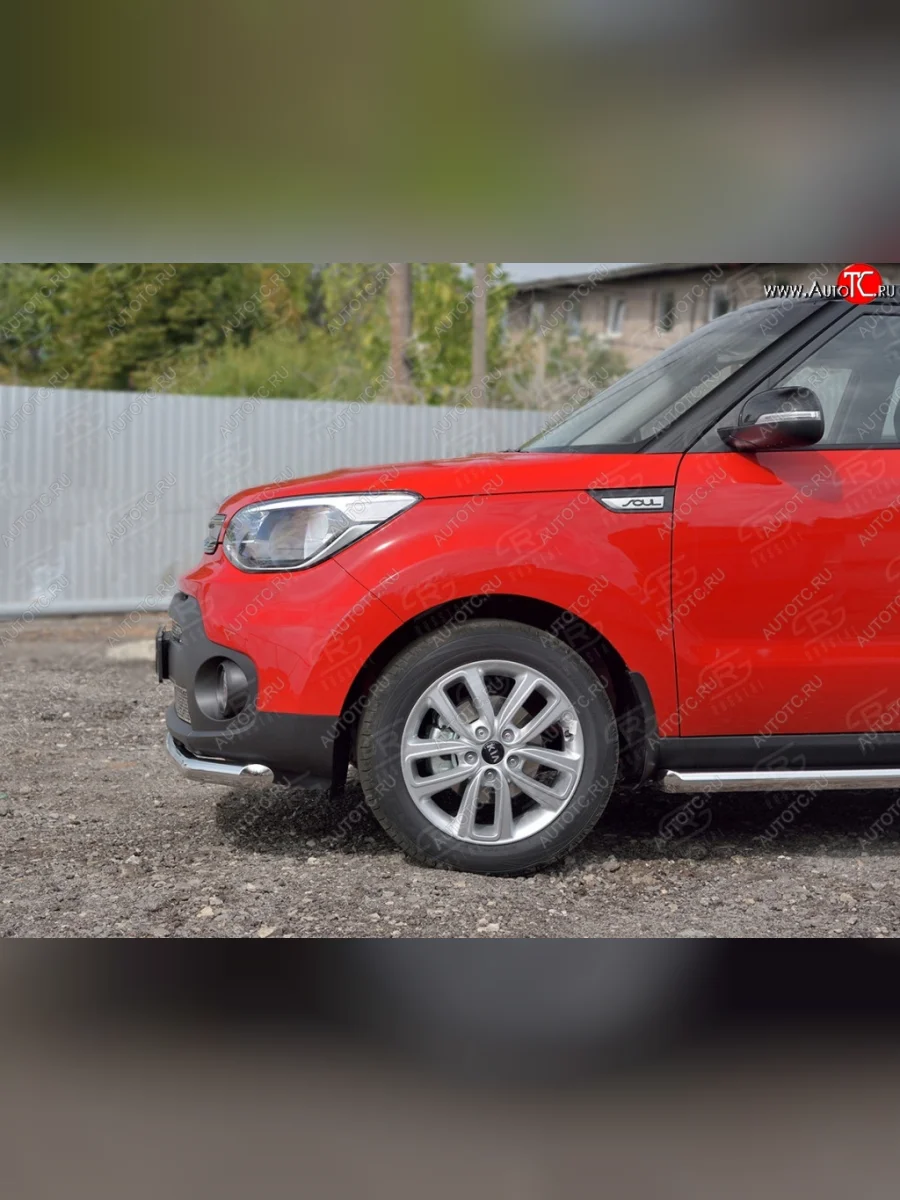 Одинарная защита переднего бампера диаметром 63 мм SLITKOFF  KIA Soul (2014-2016) PS  в Самаре Самарской области