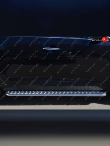 Широкая защита порогов с трубой диаметром 42 мм SLITKOFF v2 KIA Sportage  3 SL (2010-2016) дорестайлинг, рестайлинг