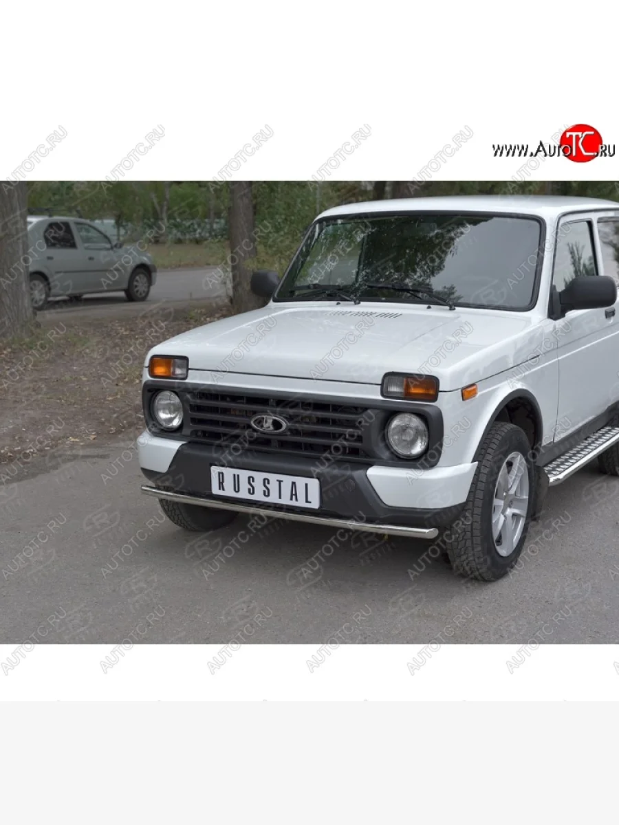 Защита переднего бампера (Ø42, нержавейка) SLITKOFF  Лада ВАЗ нива 4х4 (2014-2021) 2131, 2121  в Керчи Республика Крым