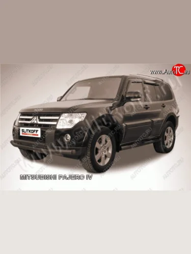 Защита переднего бампер Slitkoff Mitsubishi Pajero ( 4 V90,  4 V80) (2006-2015) дорестайлинг, 1-ый рестайлинг, 3 дв. 1-ый рестайлинг