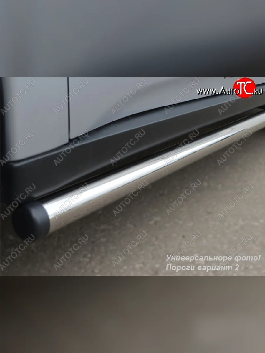 Защита порогов из круглой трубы диаметром 76 мм SLITKOFF v2 Land Rover Freelander L359 дорестайлинг (2006-2010)  в Керчи Республика Крым