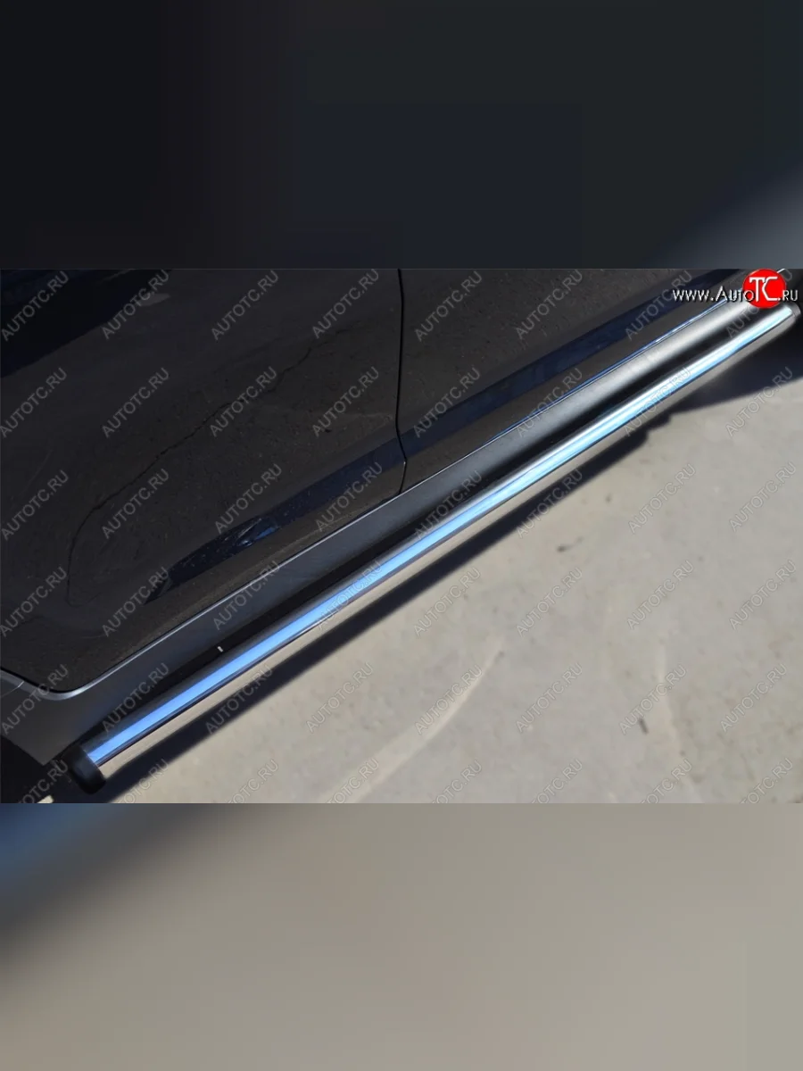 Защита порогов (Ø76 мм) SLITKOFF  Nissan Murano (2008-2016) 2 Z51 (Вариант 2 (пластиковые заглушки))  в Самаре Самарской области