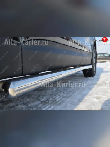 Пороги труба d76 (вариант 3) SLITKOFF Nissan Murano  2 Z51 (2008-2016) дорестайлинг, рестайлинг