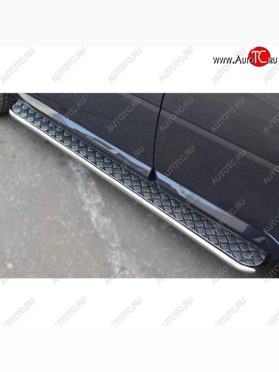 Широкая защита порогов с трубой диаметром 42 мм SLITKOFF v3 Land Rover Freelander L359 дорестайлинг (2006-2010)  в Воронеже Воронежской области