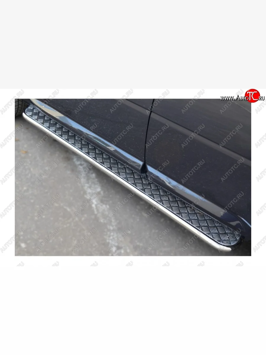 Широкая защита порогов с трубой диаметром 42 мм SLITKOFF v3 Land Rover Range Rover Evoque 1 L538 дорестайлинг 5 дв. (2011-2015)  в Самаре Самарской области