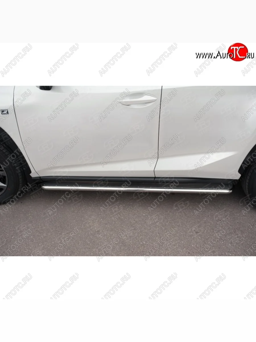 Широкая защита порогов с трубой диаметром 42 мм SLITKOFF v3 Lexus NX200 Z10 дорестайлинг (2014-2017)  в Керчи Республика Крым