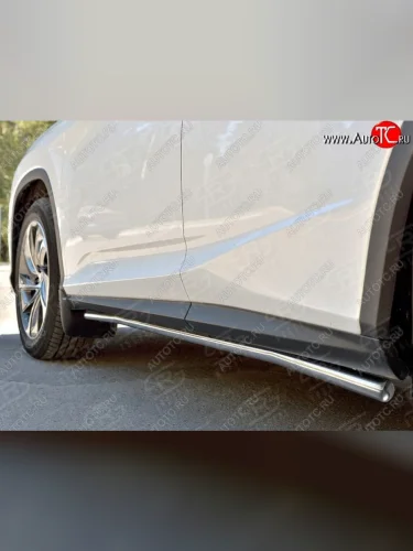 Защита порогов SLITKOFF из круглой трубы диаметром 42 мм v3 Lexus RX 200T AL20 дорестайлинг (2015-2017)